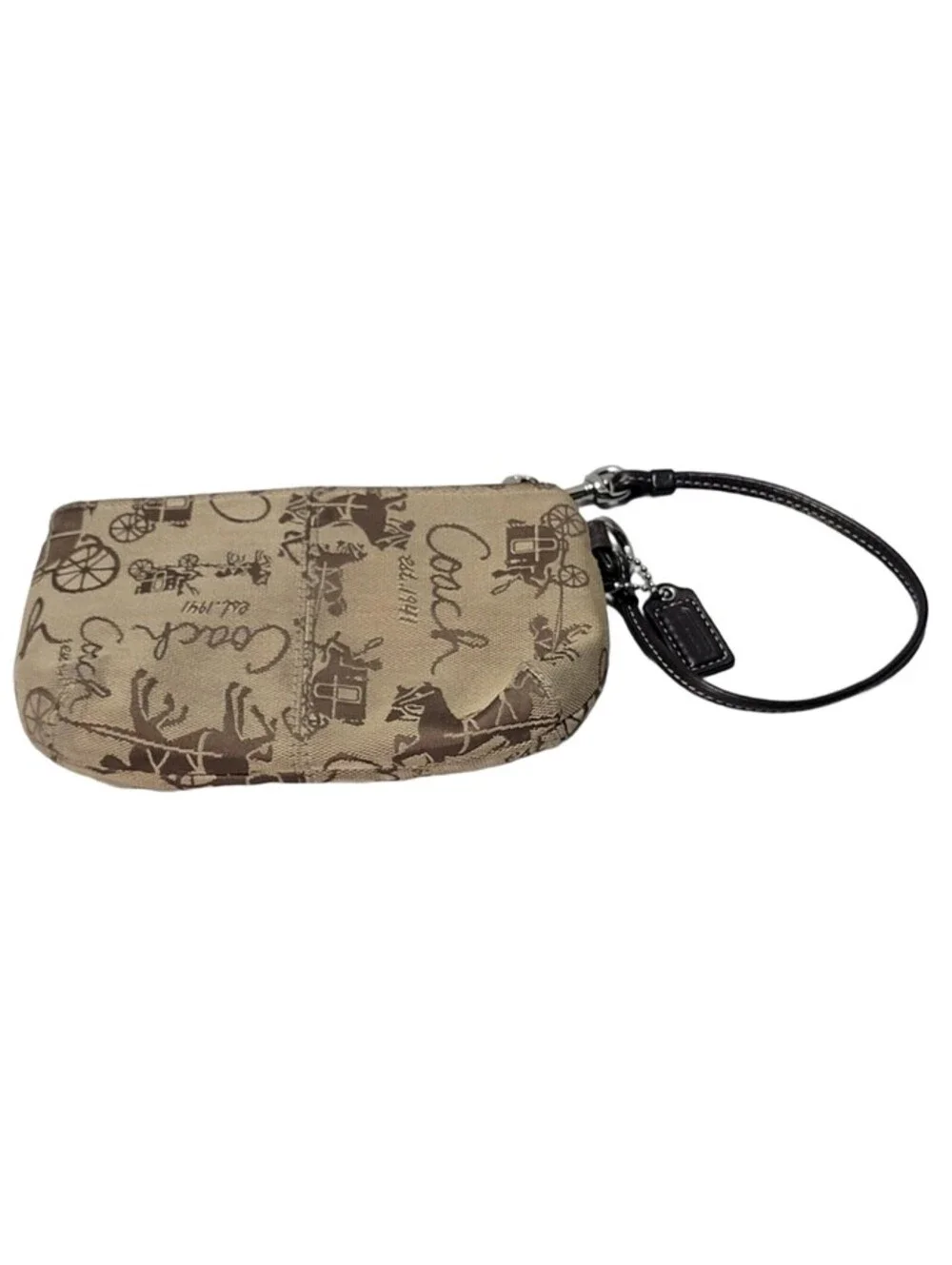 Coach Chelsea Large Wristlet Horse & Buggy Brown & Tan F43370